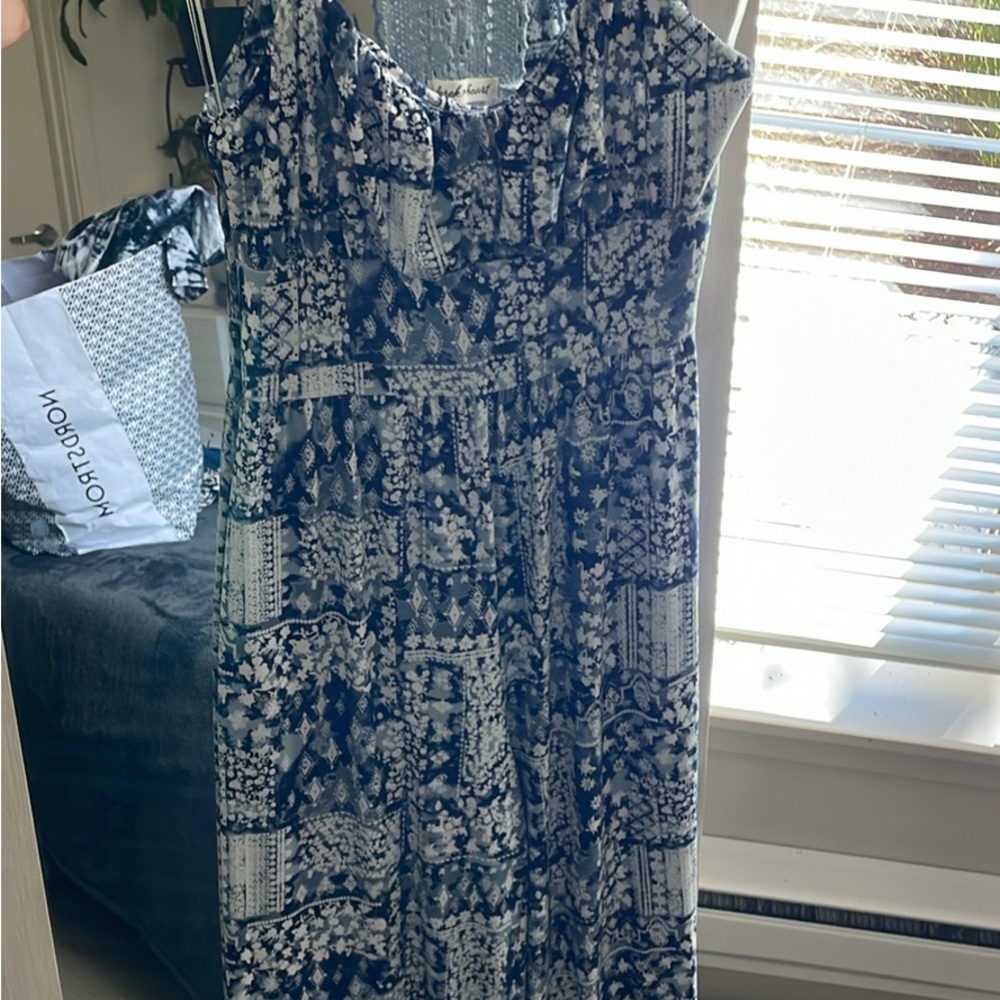 Derek Heart Navy and White Floral Jumpsuit